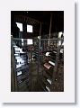 The glass enclosed wine cellar