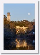 OK, not downtown. This is the Sulphur Springs water tower and the rise of the super blue moon.