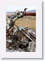 The remains of an mortared Argentina helicoptor