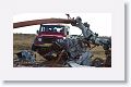 The remains of an mortared Argentina helicoptor