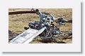 The remains of an mortared Argentina helicoptor