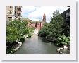 Riverwalk with Bexar County Courthouse in background.