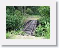 Historic narrow-guage railroad track from sugar mill built in the early 1900s
