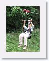 Sky Safaris Zipline at Wingfield Estates ruin,  double line #5 (River Rocker) is only 500ft long but hits 35mph