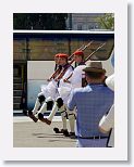 On Sundays, the soldiers wear dress uniforms and khakis the rest of the week