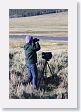 Pat watching for wolves in Lamar Valley
